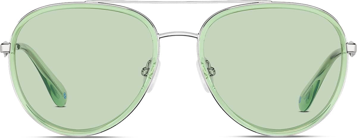 Front view of Aviator Sunglasses 1152624 in Green