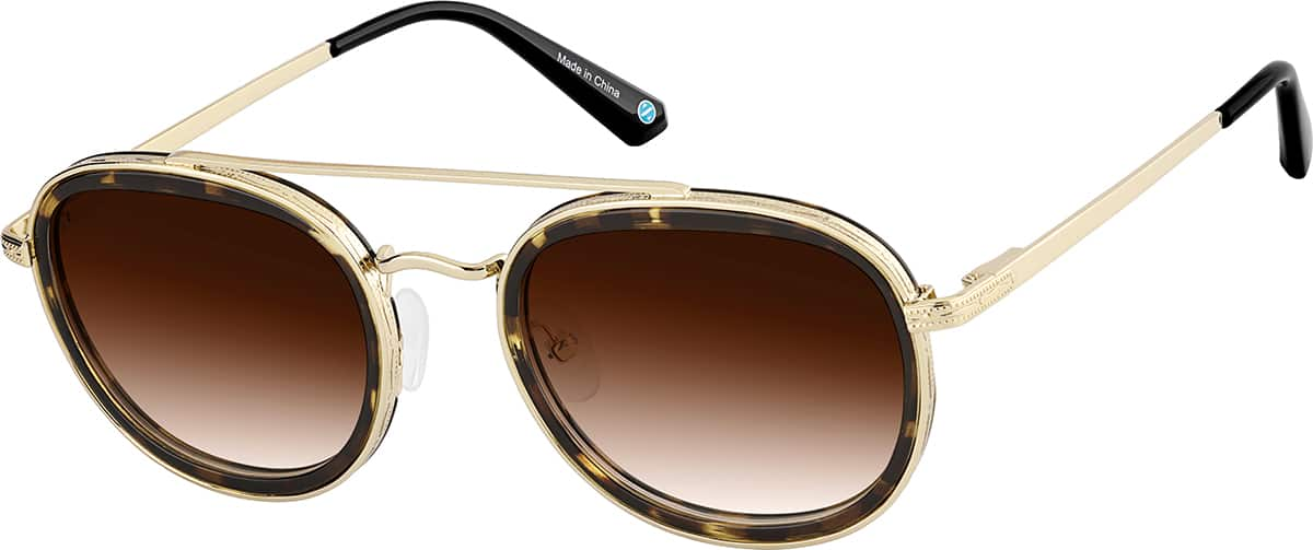 Angle view of Aviator Sunglasses 1152725 in Tortoiseshell