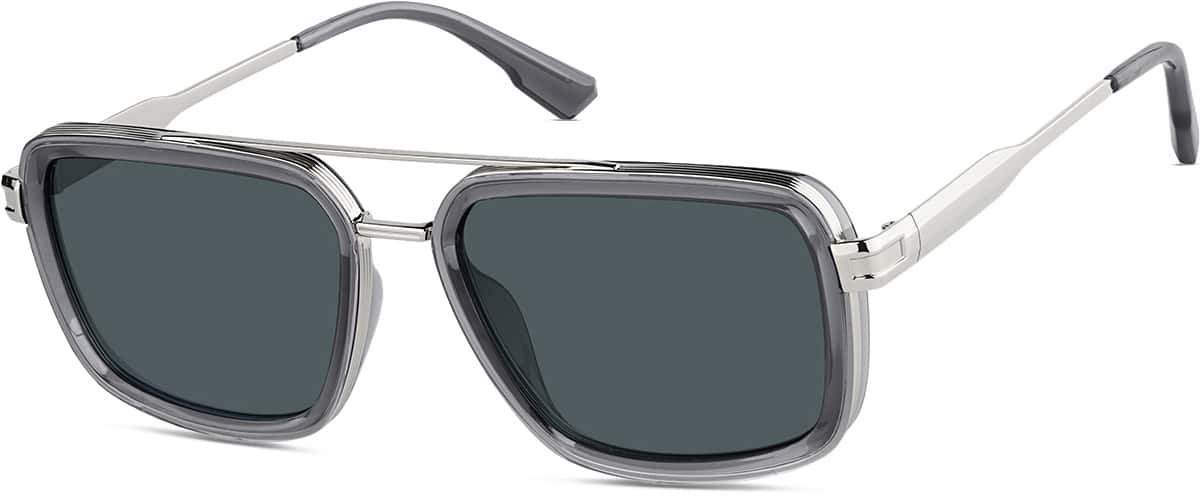 Angle view of Aviator Sunglasses 1153012 in Gray