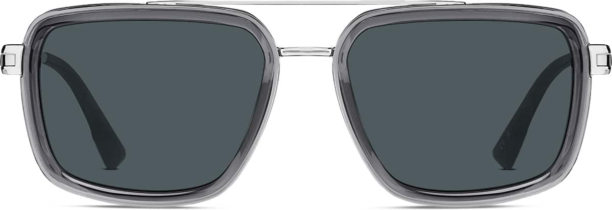 Front view of Aviator Sunglasses 1153012 in Gray