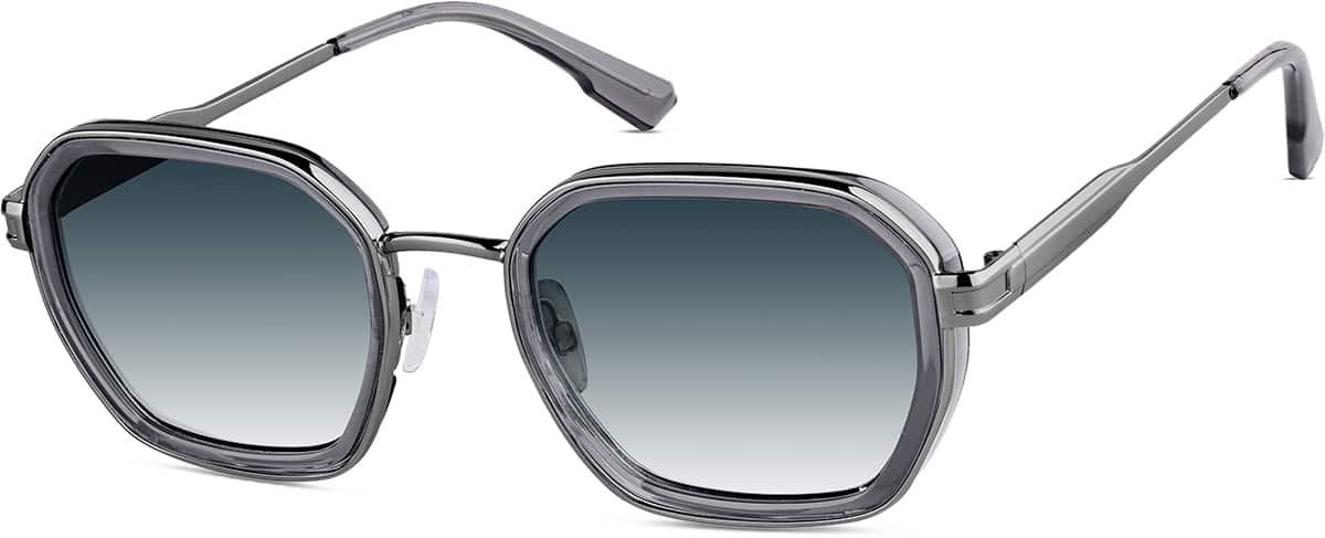 Angle view of Geometric Sunglasses 1153112 in Gray