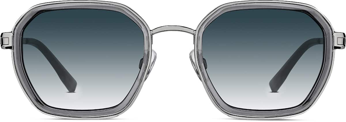 Front view of Geometric Sunglasses 1153112 in Gray