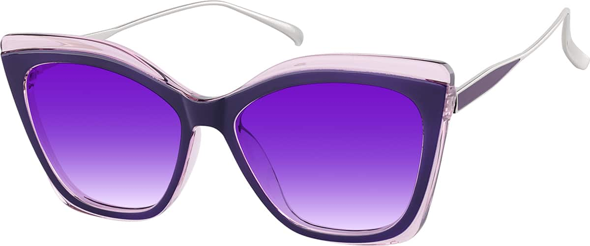 Angle view of Cat-Eye Sunglasses 1153317 in Purple