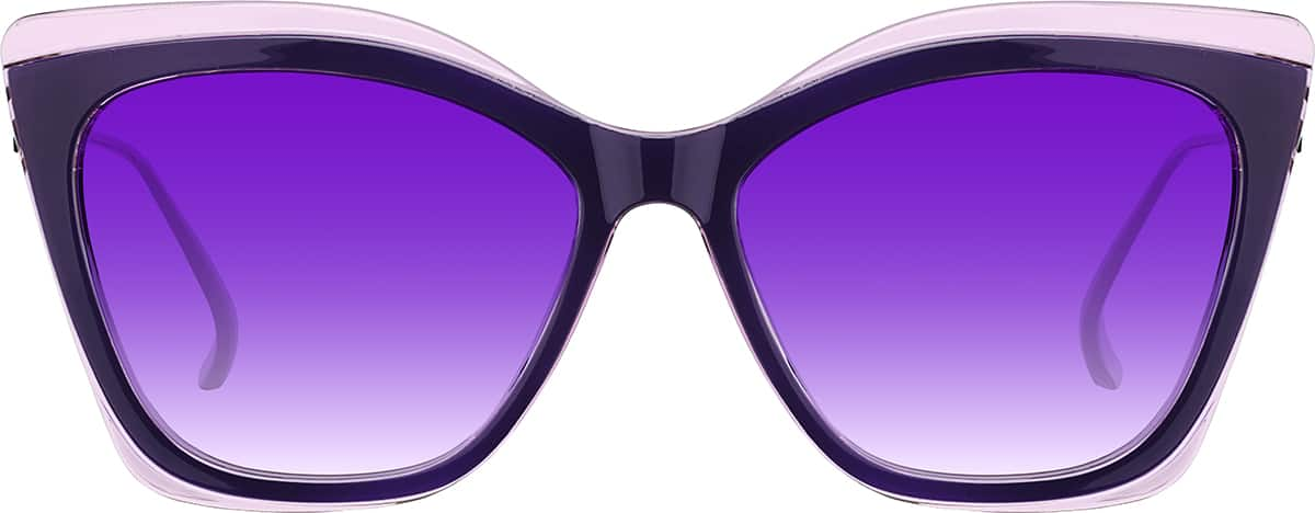 Front view of Cat-Eye Sunglasses 1153317 in Purple