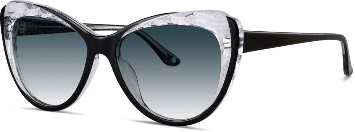 Angle view of Cat-Eye Sunglasses 115421 in Black