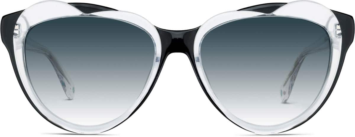 Front view of Premium Heart-Shaped Sunglasses 115523 in Clear