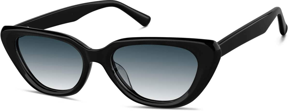 Angle view of Cat-Eye Sunglasses 115821 in Black