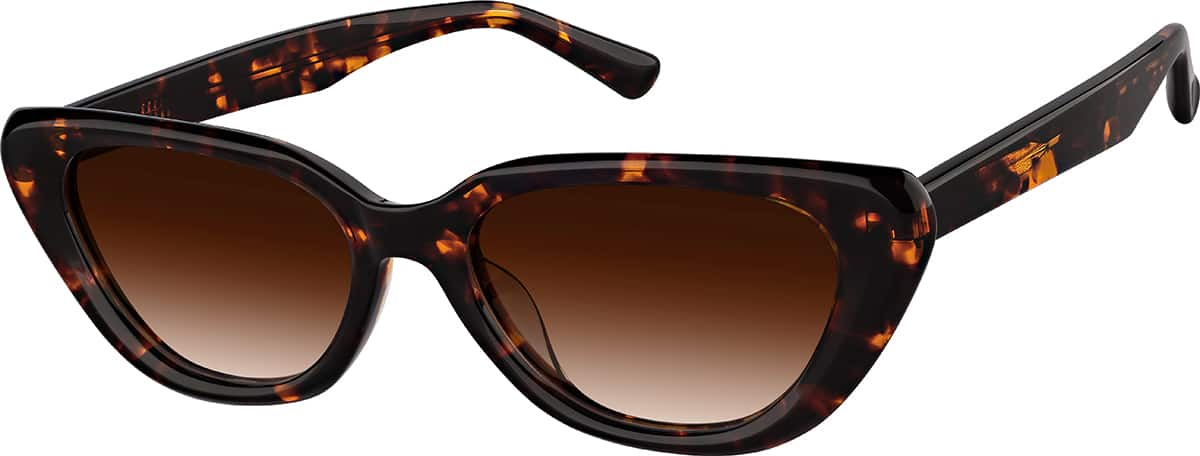 Angle view of Cat-Eye Sunglasses 115825 in Tortoiseshell