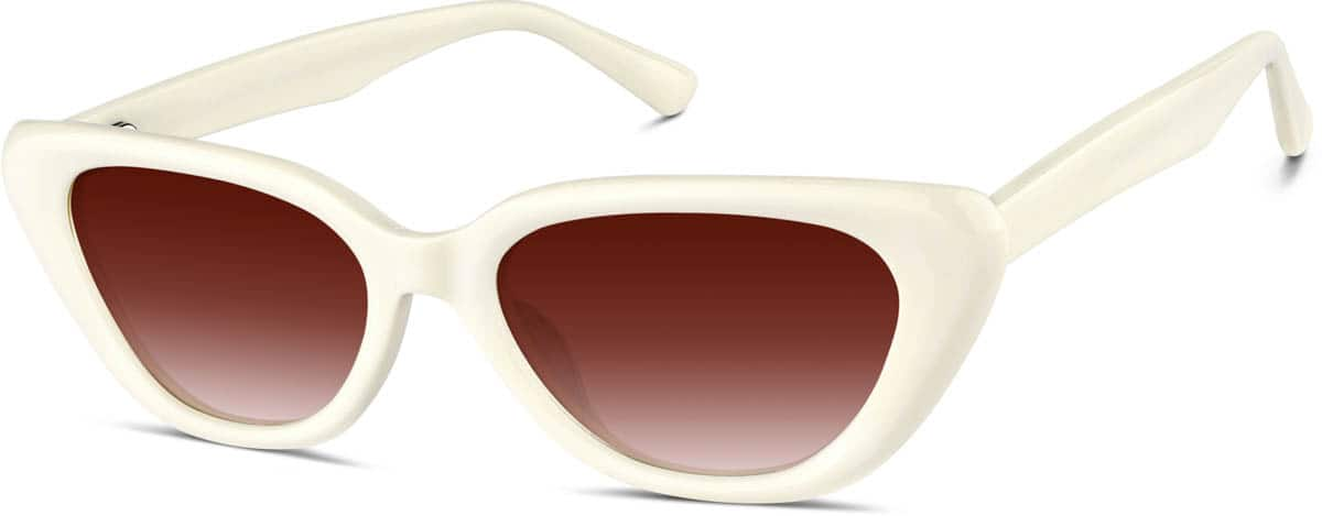 Angle view of Cat-Eye Sunglasses 115830 in White