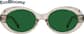Front view of Oval Sunglasses 115912 in Yellow thumbnail