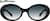 Front view of Oval Sunglasses 115921 in Black thumbnail