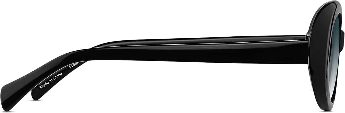 Side view of Oval Sunglasses 115921 in Black