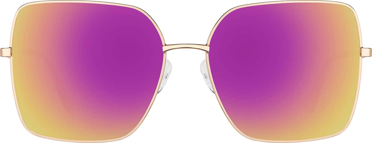 Front view of Premium Square Sunglasses 1160514 in Rose Gold