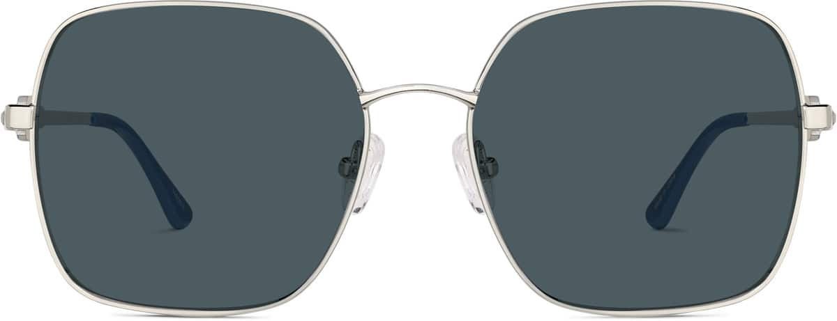 Front view of Premium Square Sunglasses   1160611 in Silver