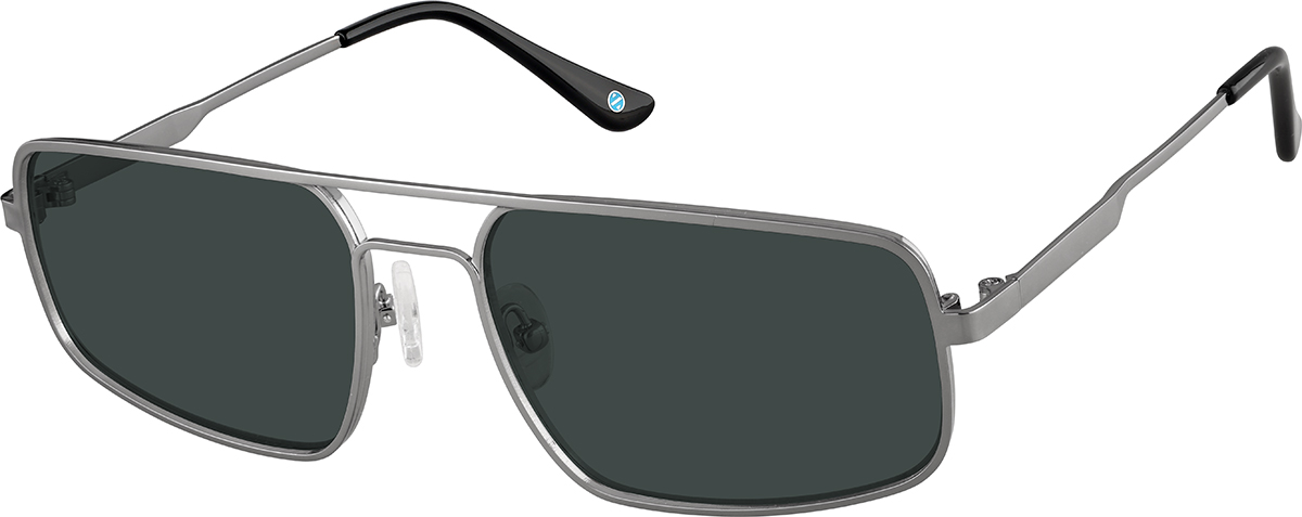 Zenni Aviator Rx Sunglasses Gray Stainless Steel Full Rim Frame
