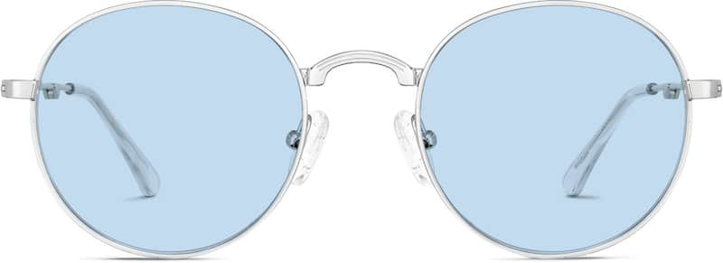 Silver Foldable Round Sunglasses