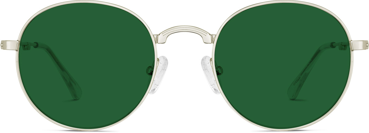 Light Gold Foldable Round Sunglasses