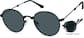 Angle view of Foldable Round Sunglasses 1161021 in Black thumbnail