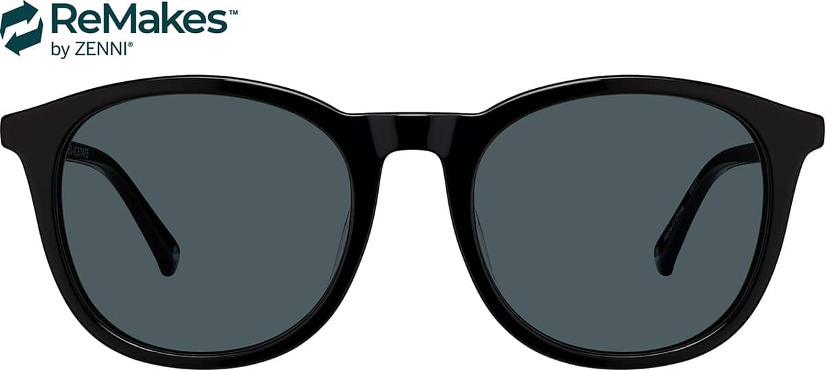 Front view of Square Sunglasses 116121 in Black