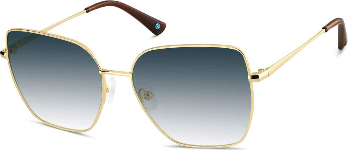 Angle view of Square Sunglasses 1161214 in Gold