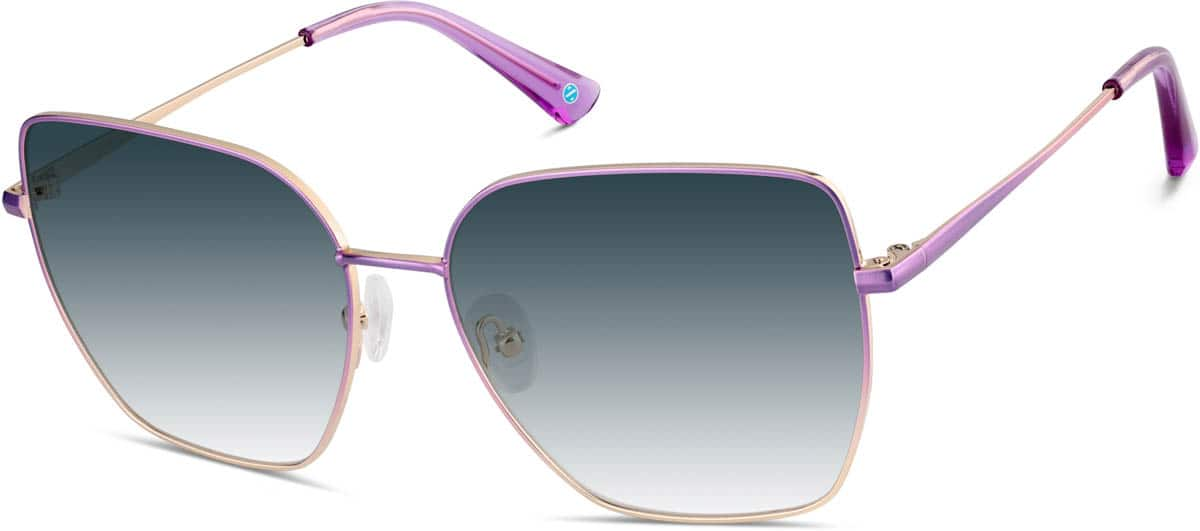 Angle view of Square Sunglasses 1161217 in Purple