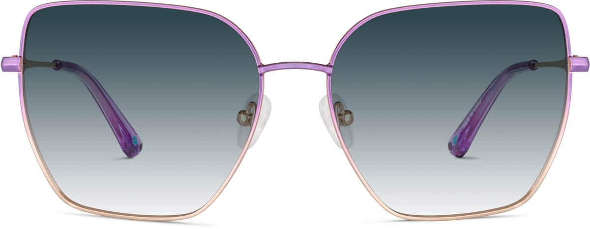 Front view of Square Sunglasses 1161217 in Purple