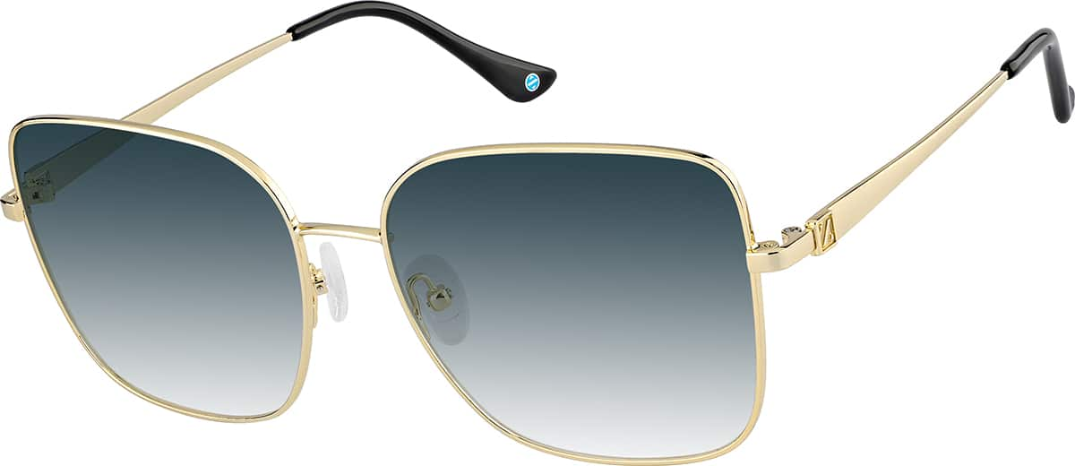 Angle view of Square Sunglasses 1161414 in Gold