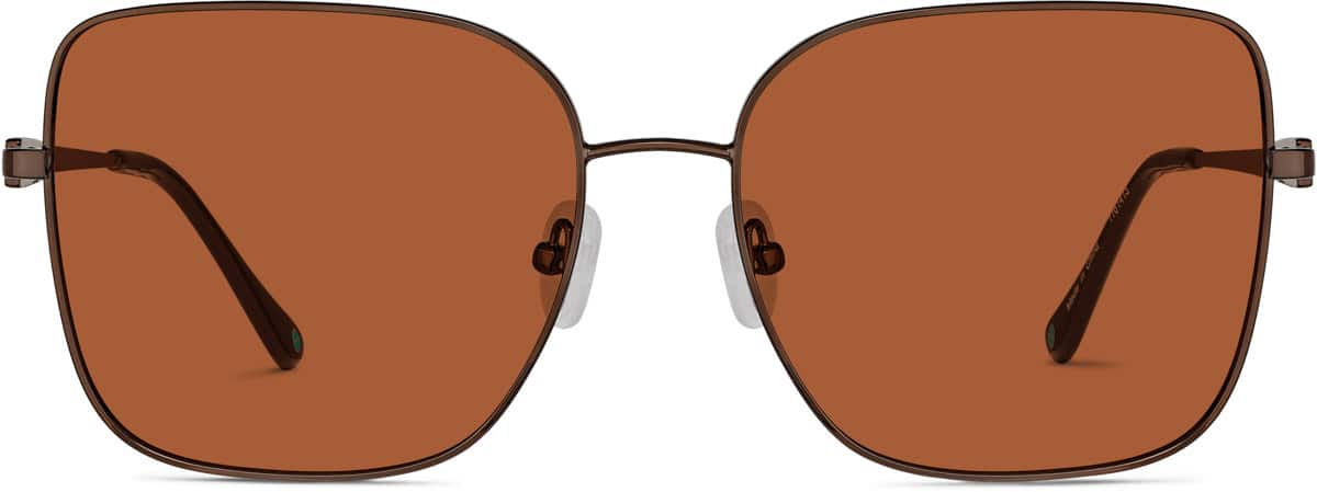 Front view of Square Sunglasses 1161415 in Brown