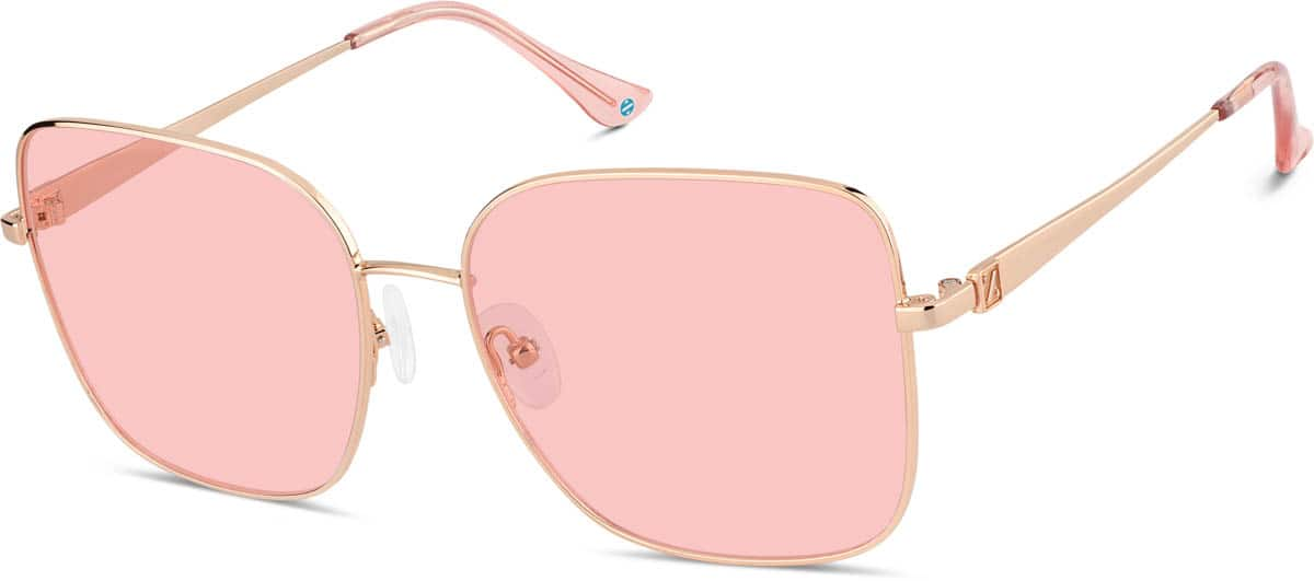 Angle view of Square Sunglasses 1161419 in Rose Gold