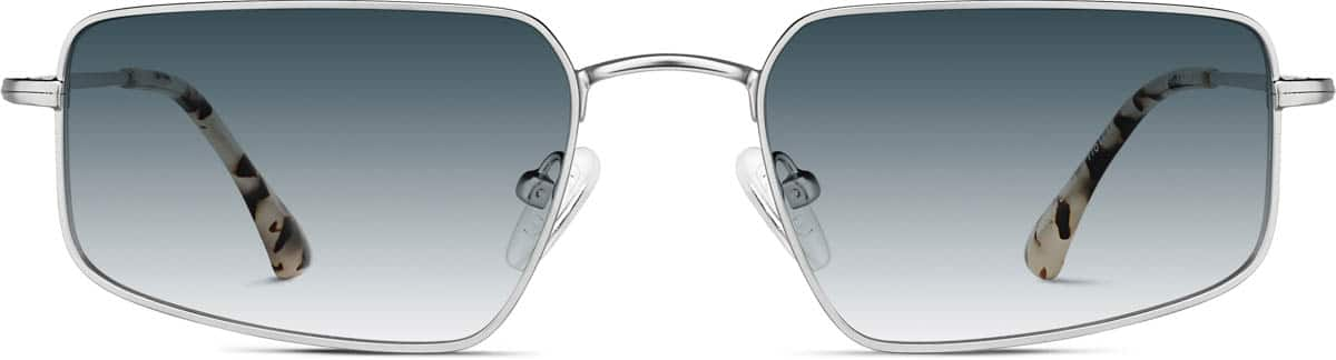 Front view of Rectangle Sunglasses  1161711 in Silver