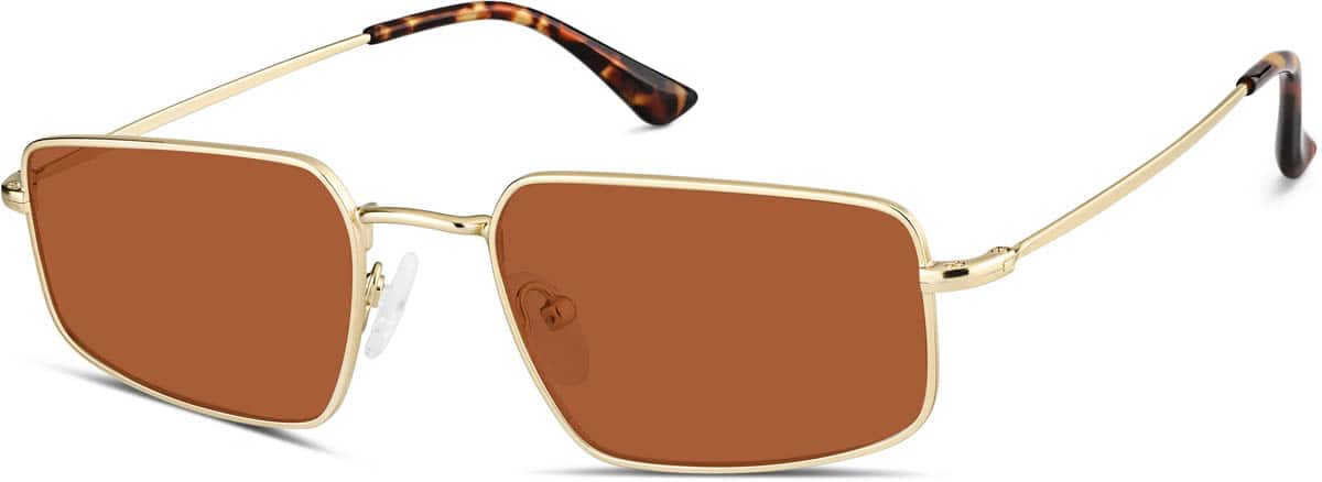 Angle view of Rectangle Sunglasses  1161714 in Gold