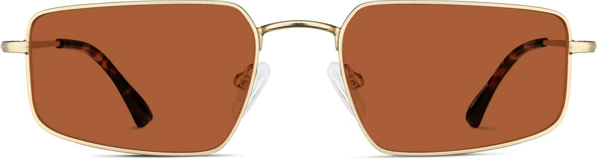 Front view of Rectangle Sunglasses  1161714 in Gold