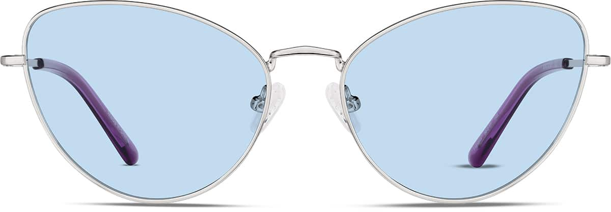 Front view of Premium Cat-Eye Sunglasses 1161811 in Silver