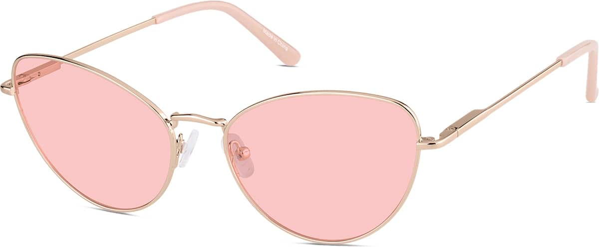 Angle view of Premium Cat-Eye Sunglasses 1161819 in Rose Gold