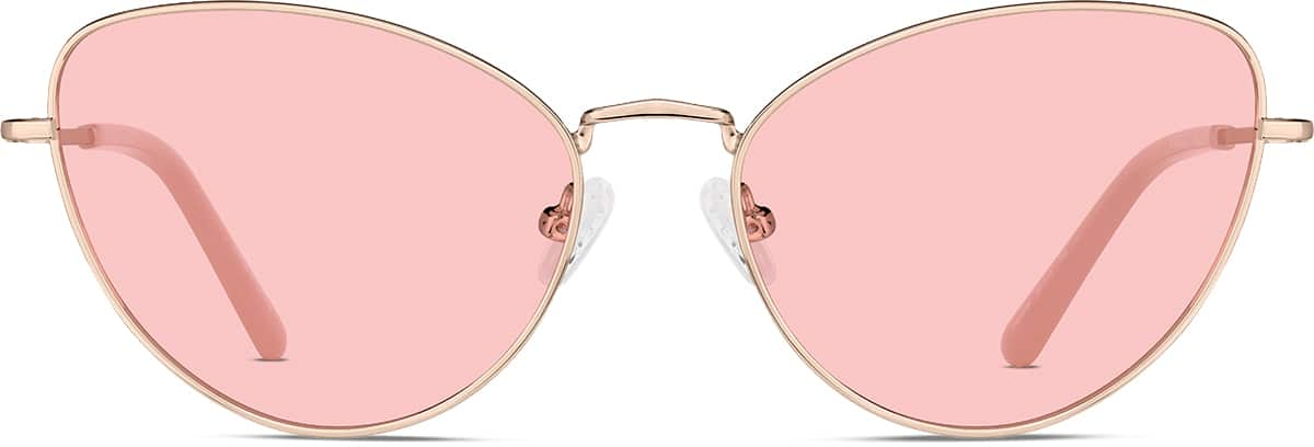 Front view of Premium Cat-Eye Sunglasses 1161819 in Rose Gold