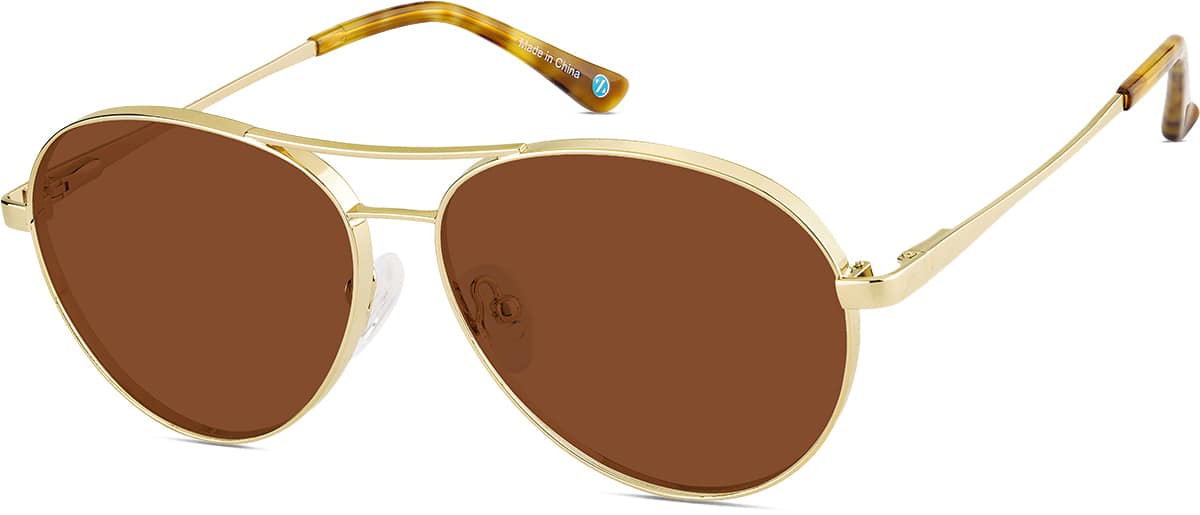 Angle view of Aviator Sunglasses 1161914 in Gold