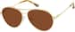 Angle view of Aviator Sunglasses 1161914 in Gold thumbnail