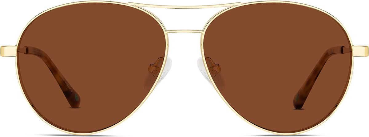 Front view of Aviator Sunglasses 1161914 in Gold