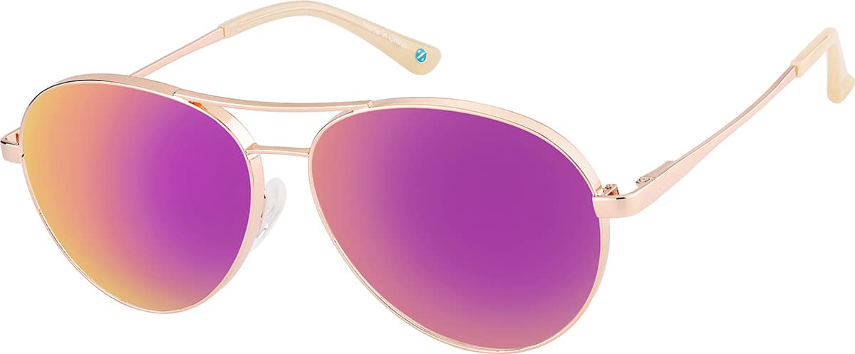 Angle view of Aviator Sunglasses 1161919 in Rose Gold