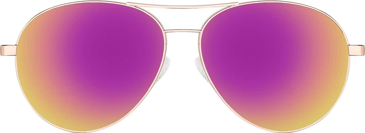 Front view of Aviator Sunglasses 1161919 in Rose Gold