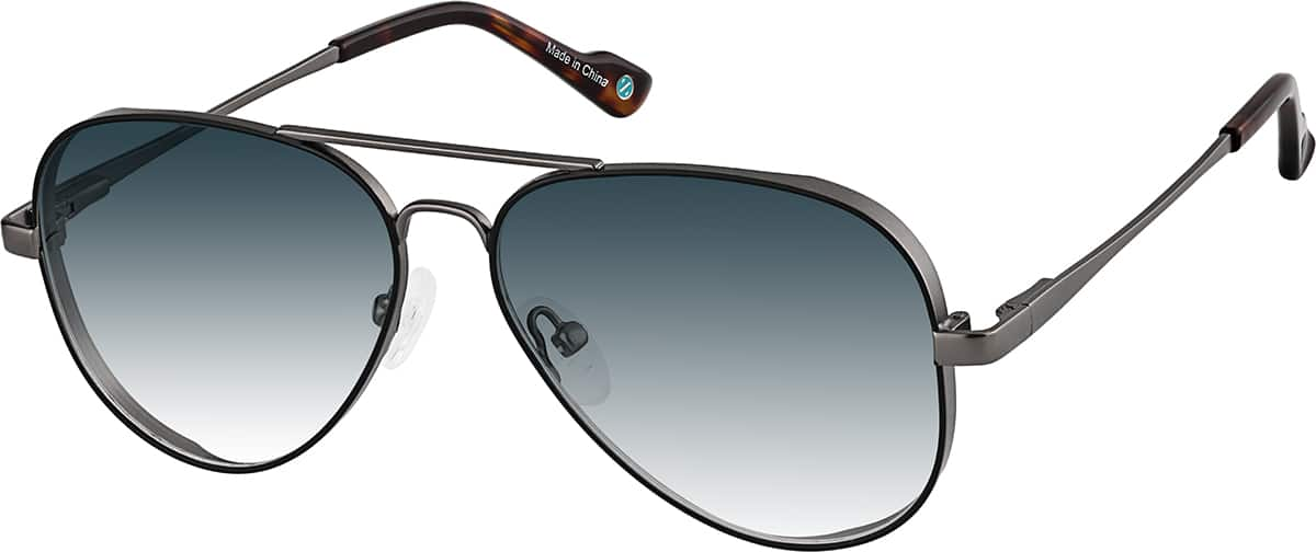 Angle view of Aviator Sunglasses 1162012 in Gray