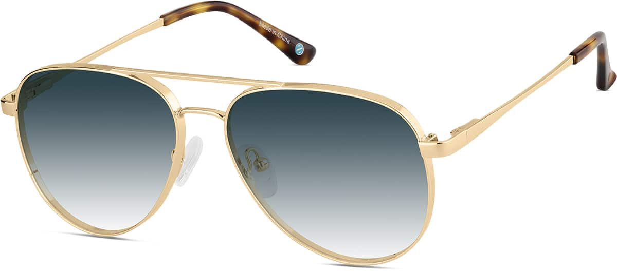 Angle view of Aviator Sunglasses 1162114 in Gold