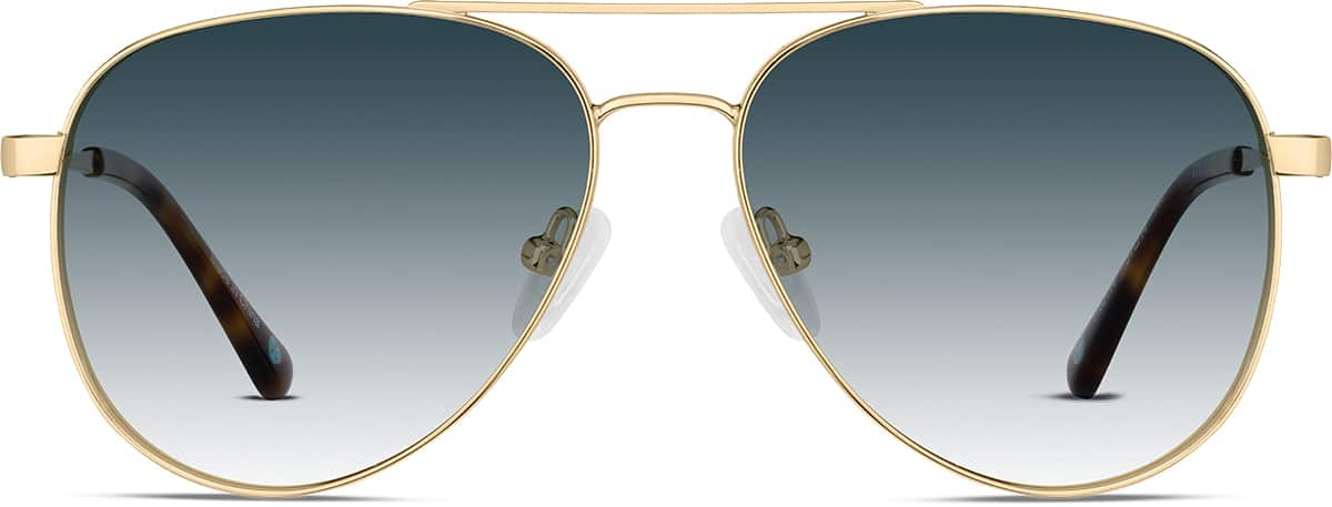 Front view of Aviator Sunglasses 1162114 in Gold