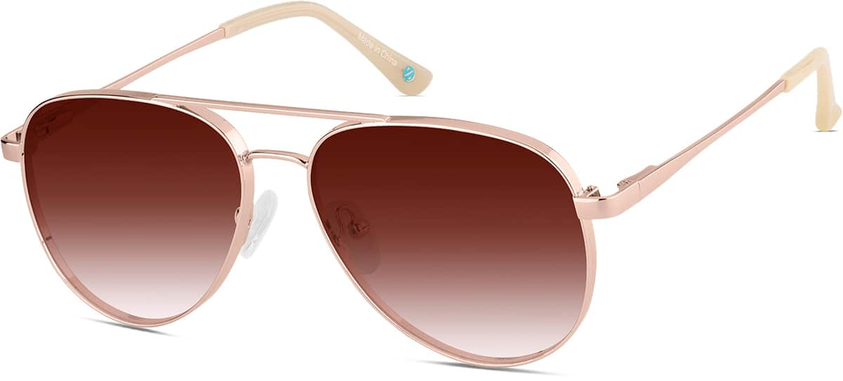 Angle view of Aviator Sunglasses 1162119 in Rose Gold