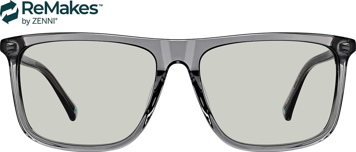 Front view of Rectangle Sunglasses 116212 in Gray