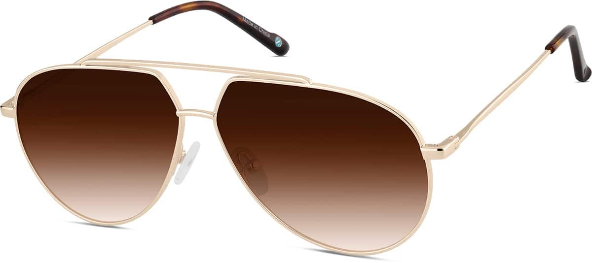 Angle view of Aviator Sunglasses 1162214 in Gold