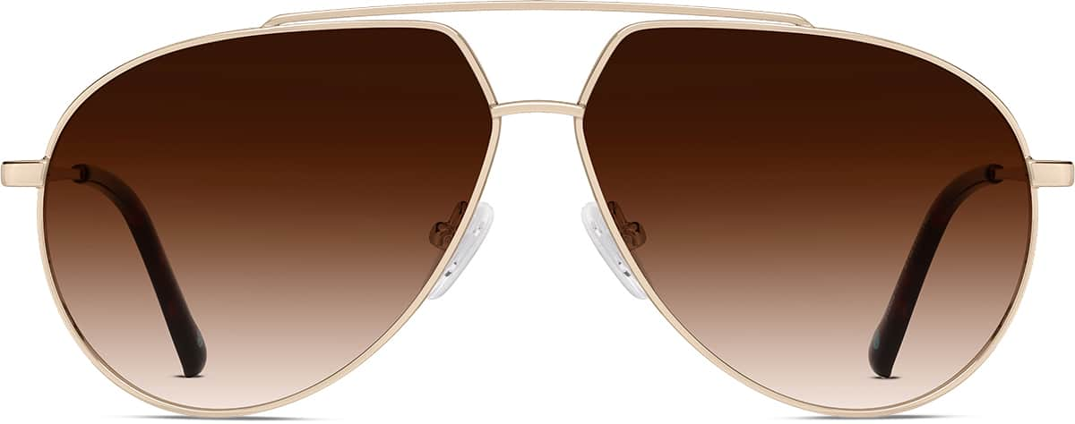 Front view of Aviator Sunglasses 1162214 in Gold