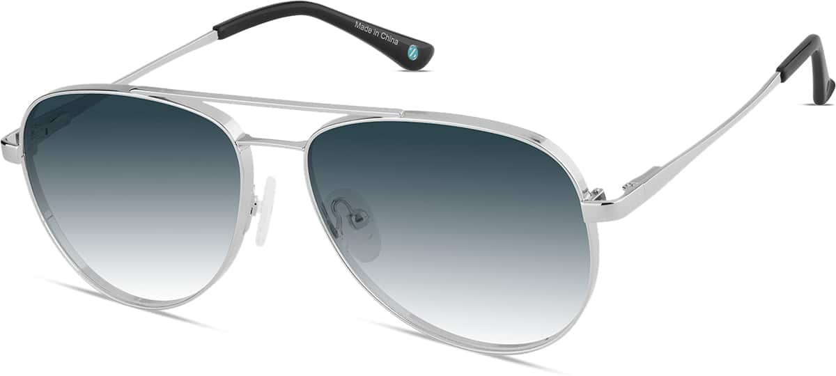 Angle view of Aviator Sunglasses 1162311 in Silver