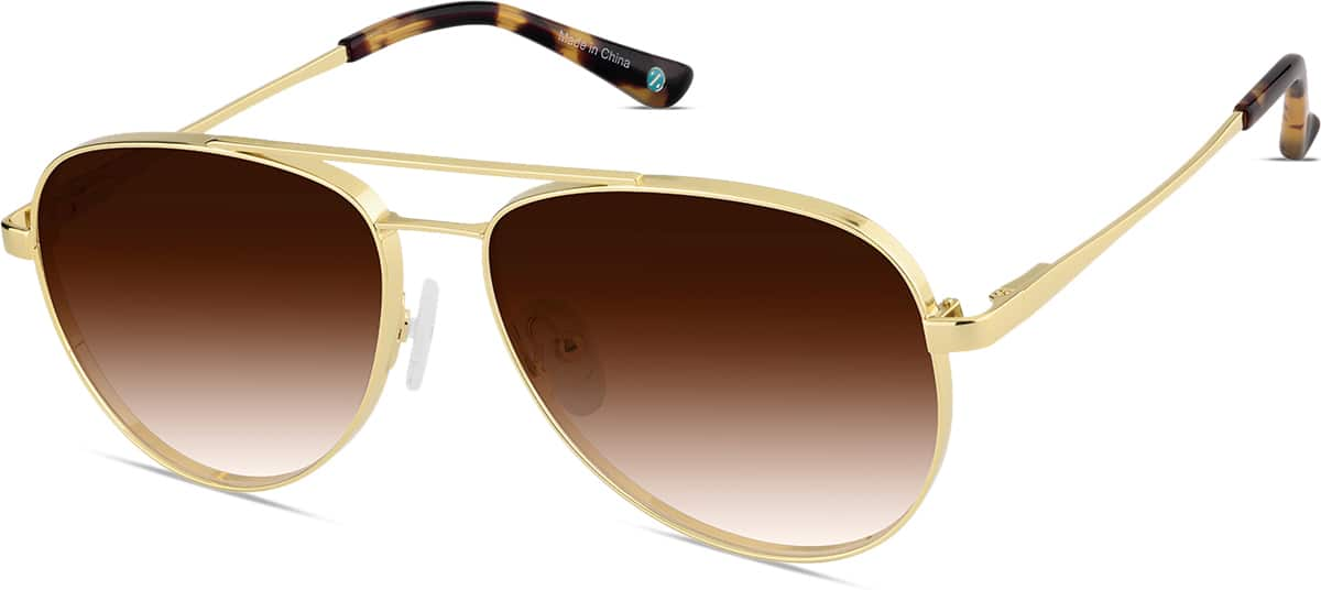 Angle view of Aviator Sunglasses 1162314 in Gold