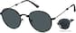 Angle view of Foldable Round Sunglasses 1162421 in Black thumbnail